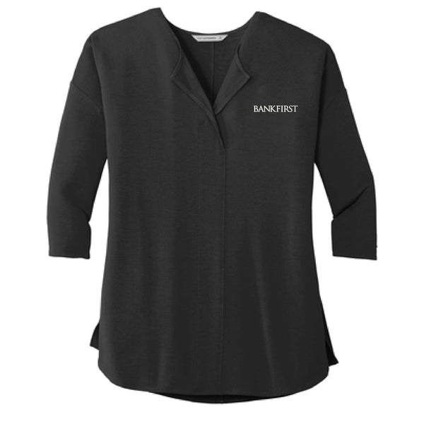 Women's 3/4-Sleeve Soft Split Neck Top