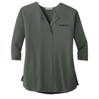 Women's 3/4-Sleeve Soft Split Neck Top