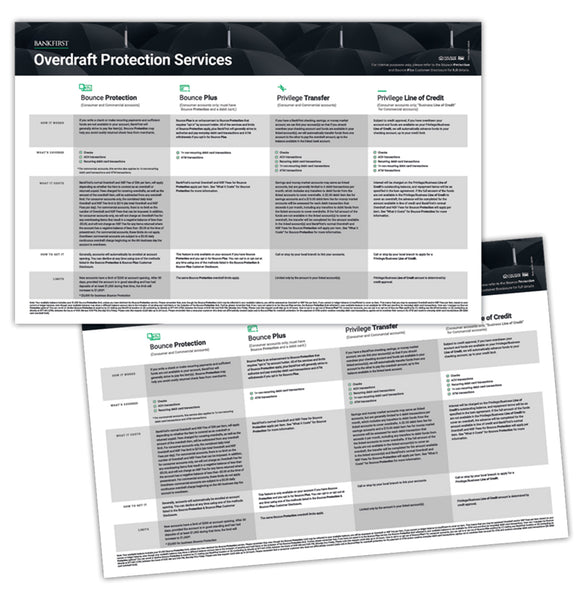 Overdraft Protection Services Placemat - 17x11